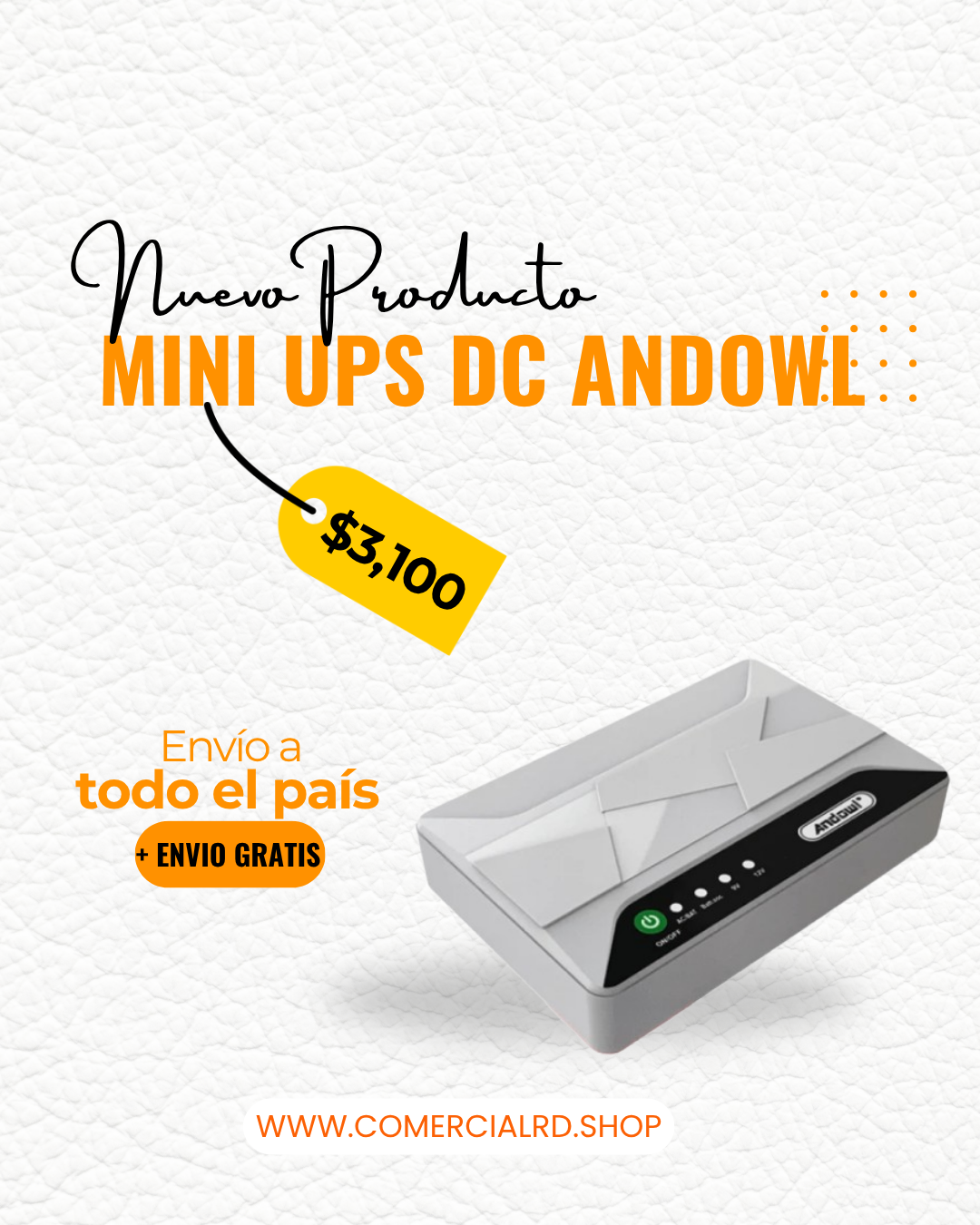 MINI UPS DC ANDOWL - RECARGA TUS DISPOSITIVOS