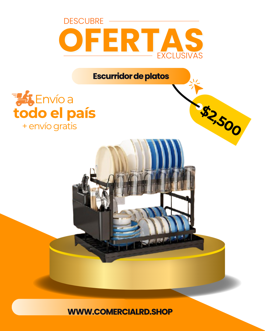 Organiza tu cocina con estilo — Escurridor de Platos Premium de Doble Nivel 🏡✨”